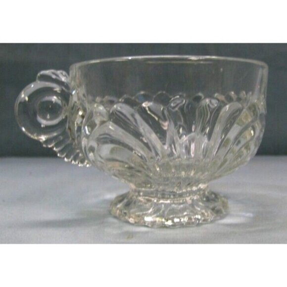 6 Vintage Cambridge Caprice Crystal Clear Glass Cup & Saucer Set - Picture 5 of 7